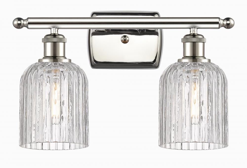 Bridal Veil - 2 Light - 15 inch - Polished Nickel - Bath Vanity Light