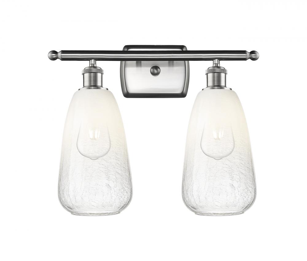 Brookhaven Almond - 2 Light - 16 inch - Brushed Satin Nickel - Bath Vanity Light