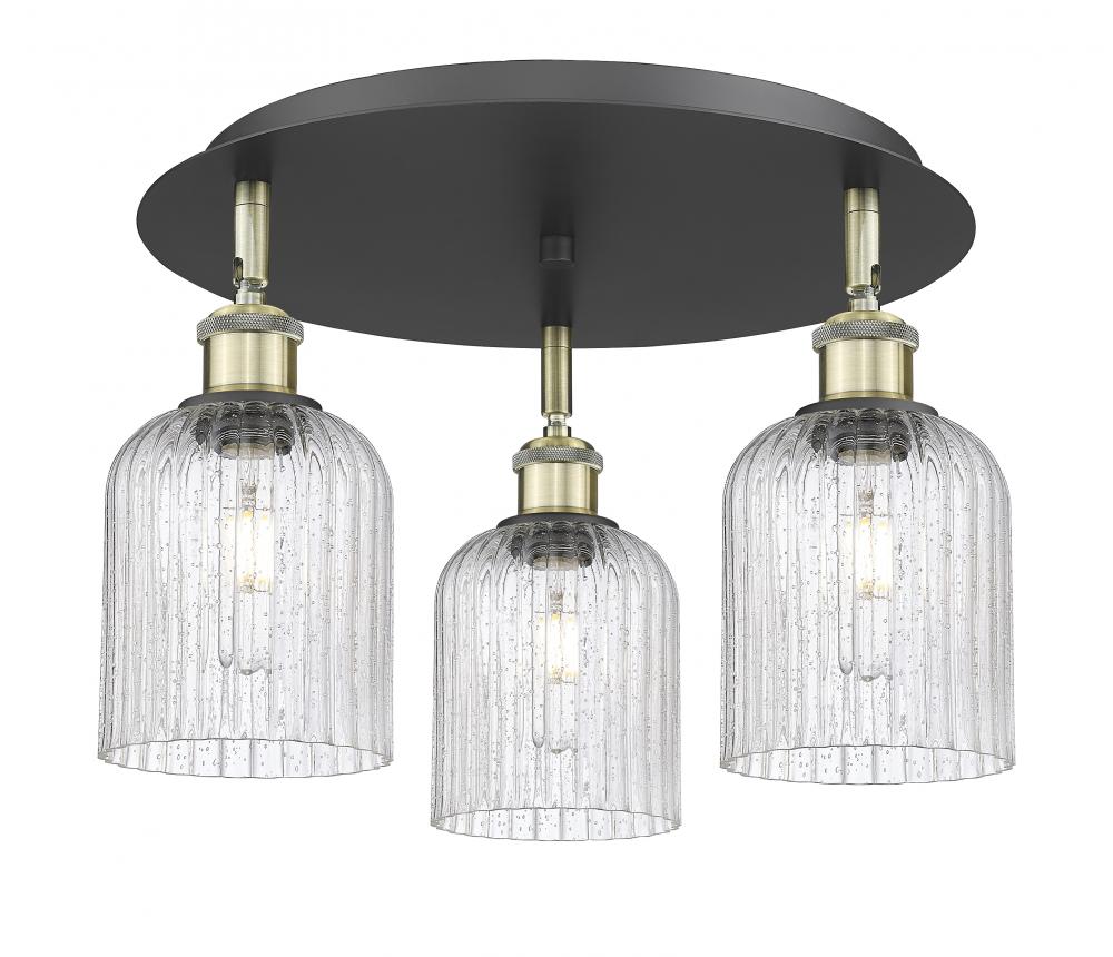 Bridal Veil - 3 Light - 17 inch - Black Antique Brass - Flush Mount