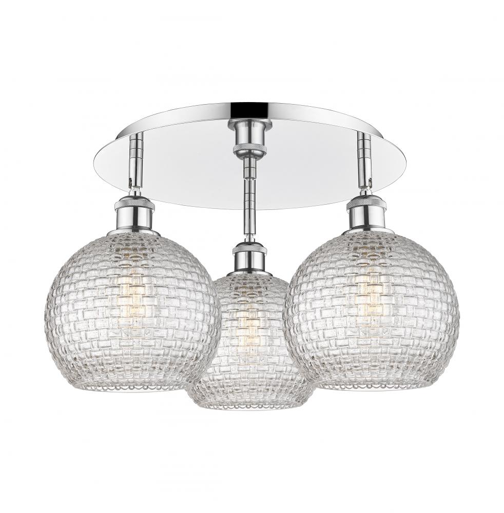 Athens - 3 Light - 20 inch - Polished Chrome - Flush Mount
