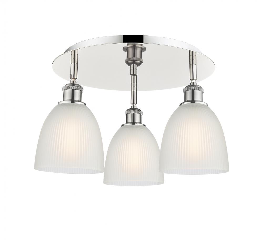 Castile - 3 Light - 18 inch - Polished Nickel - Flush Mount