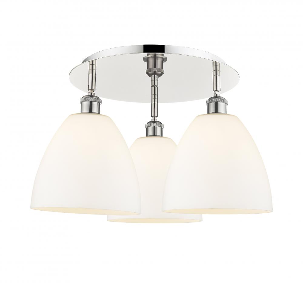 Bristol - 3 Light - 21 inch - Polished Nickel - Flush Mount