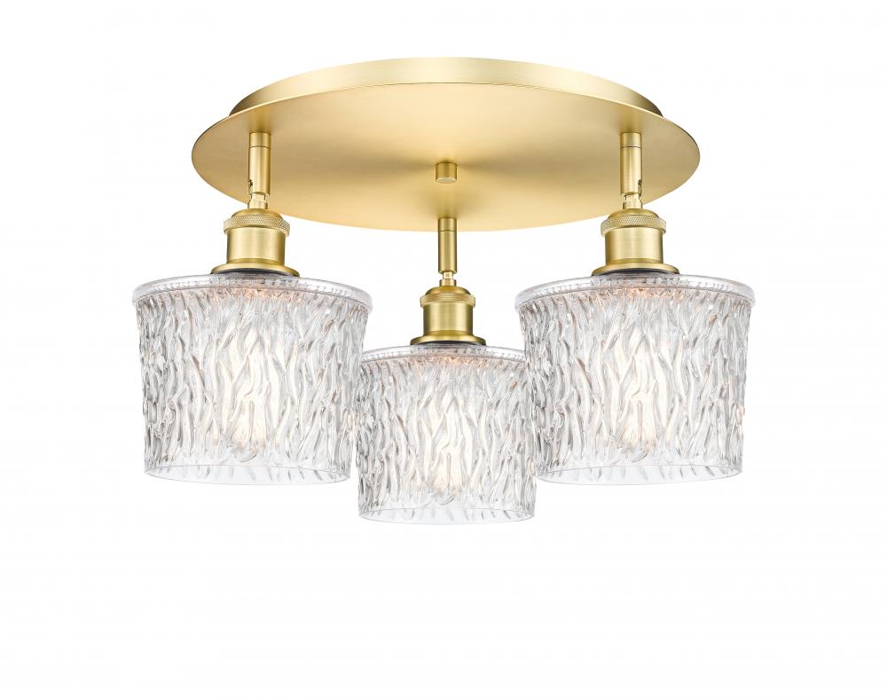 Niagara - 3 Light - 18 inch - Satin Gold - Flush Mount