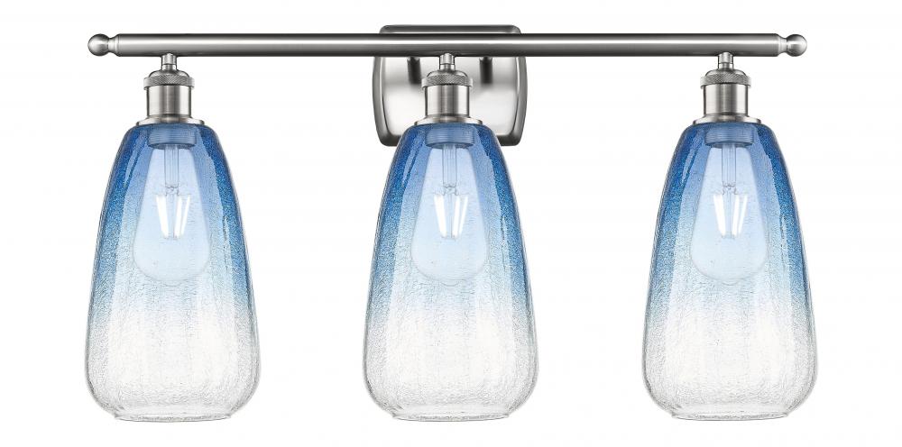 Brookhaven Almond - 3 Light - 26 inch - Brushed Satin Nickel - Bath Vanity Light
