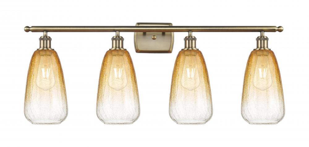 Brookhaven Almond - 4 Light - 36 inch - Antique Brass - Bath Vanity Light