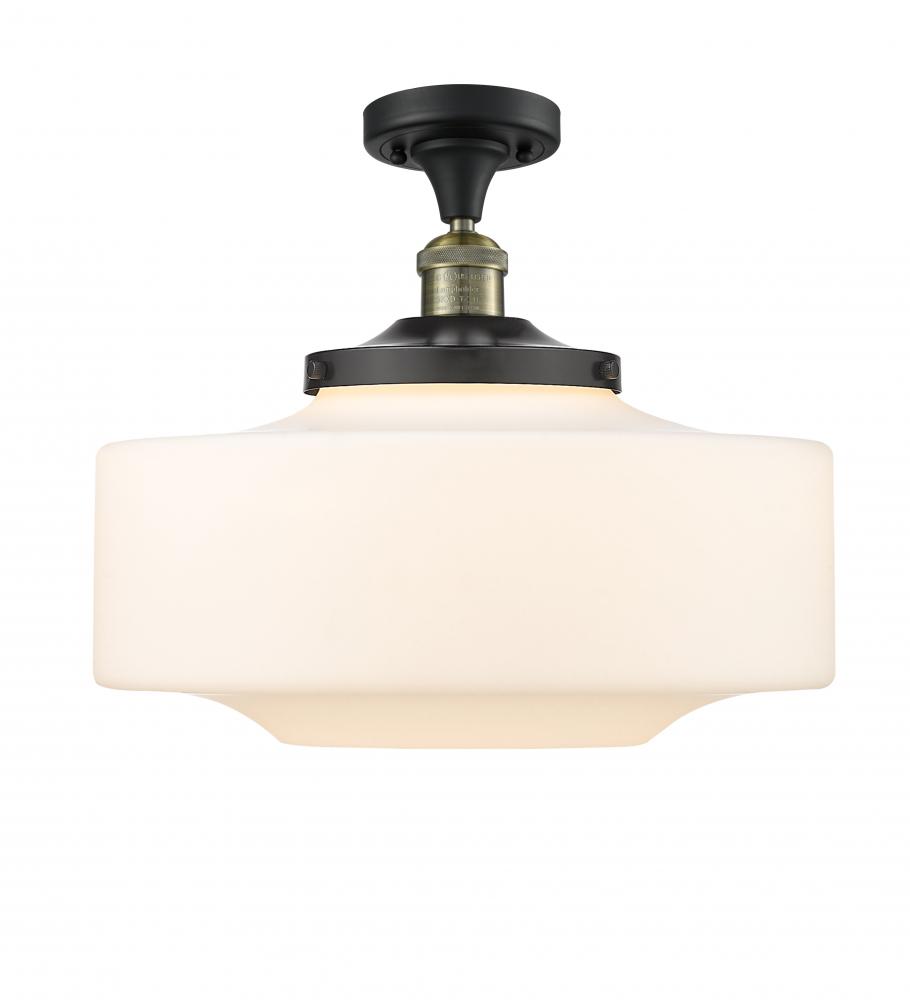 Bridgeton - 1 Light - 16 inch - Black Antique Brass - Semi-Flush Mount