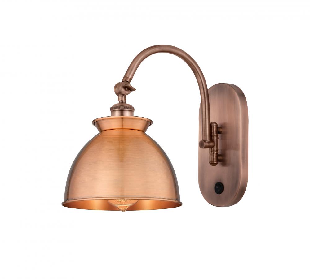 Adirondack - 1 Light - 8 inch - Antique Copper - Adjustable Swing Arm