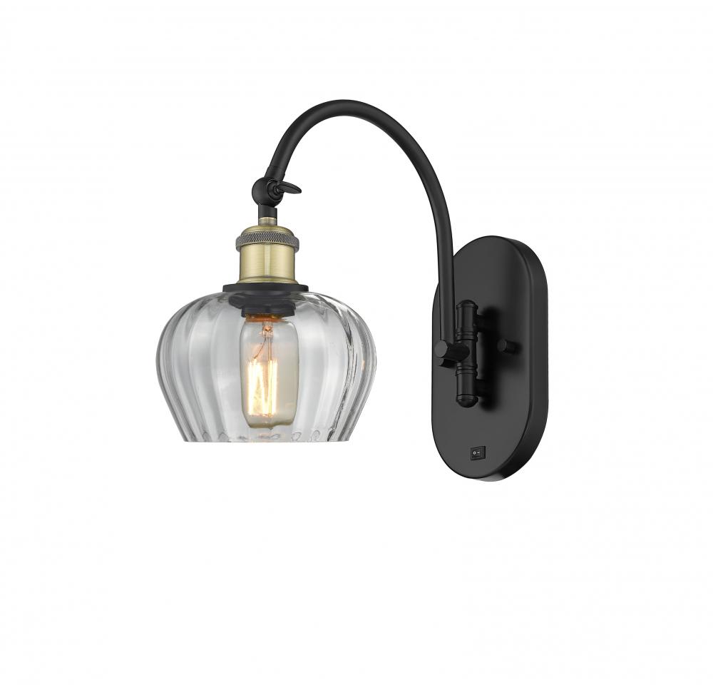 Fenton - 1 Light - 7 inch - Black Antique Brass - Adjustable Swing Arm