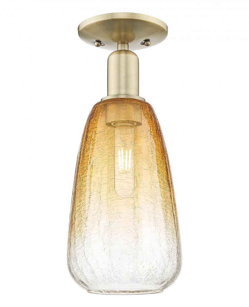 Brookhaven Almond - 1 Light - 6 inch - Antique Brass - Semi-Flush Mount