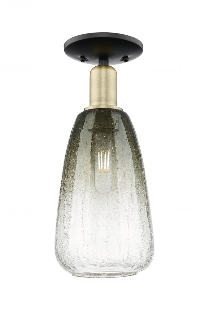 Brookhaven Almond - 1 Light - 6 inch - Black Antique Brass - Semi-Flush Mount