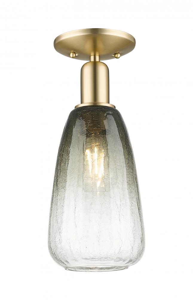 Brookhaven Almond - 1 Light - 6 inch - Champagne Bronze - Semi-Flush Mount