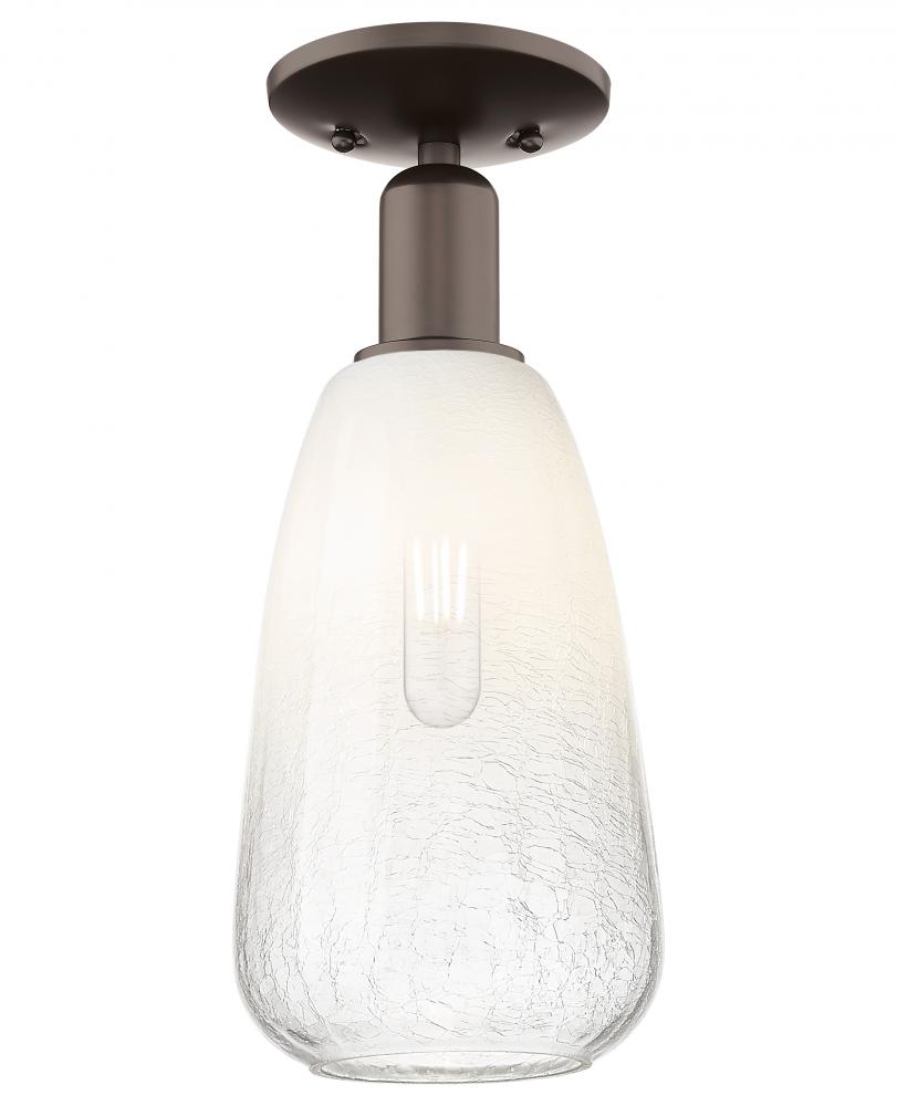 Brookhaven Almond - 1 Light - 6 inch - Oil Rubbed Bronze - Semi-Flush Mount