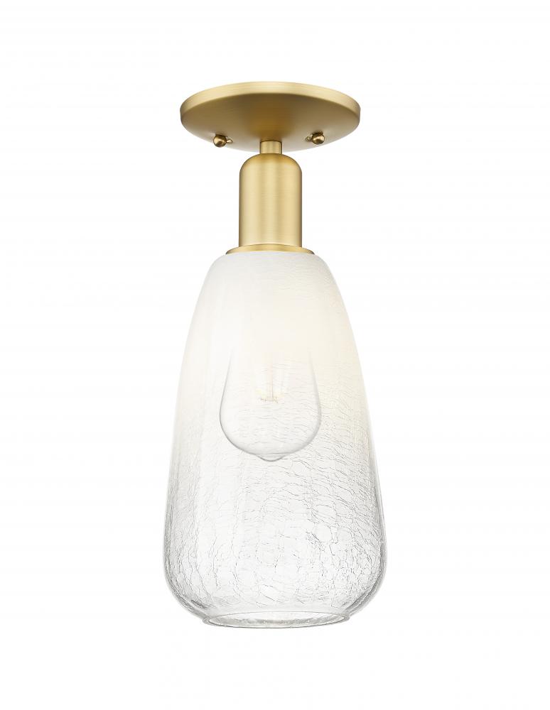 Brookhaven Almond - 1 Light - 6 inch - Satin Gold - Semi-Flush Mount