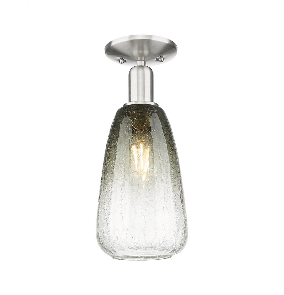 Brookhaven Almond - 1 Light - 6 inch - Brushed Satin Nickel - Semi-Flush Mount