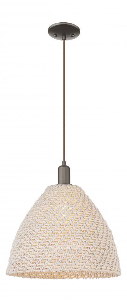 Bristol Natural - 1 Light - 6 inch - Oil Rubbed Bronze - Cord hung - Mini Pendant