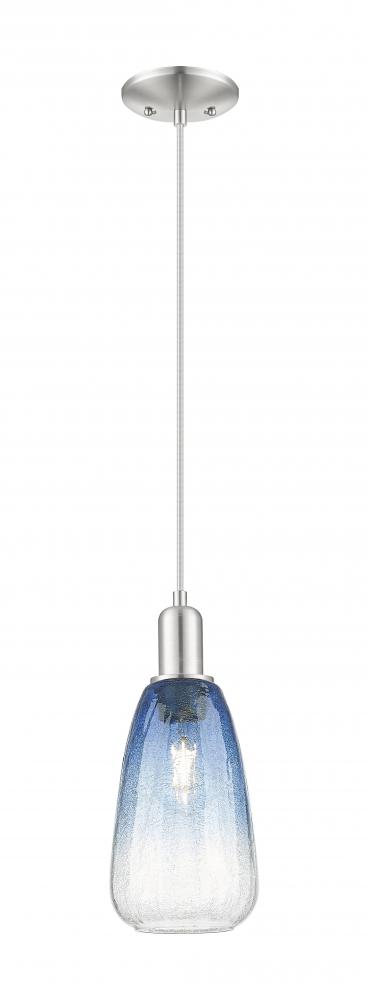 Brookhaven Almond - 1 Light - 6 inch - Brushed Satin Nickel - Cord hung - Mini Pendant