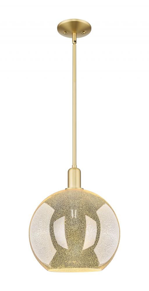 Athens - 1 Light - 12 inch - Satin Gold - Stem hung - Mini Pendant