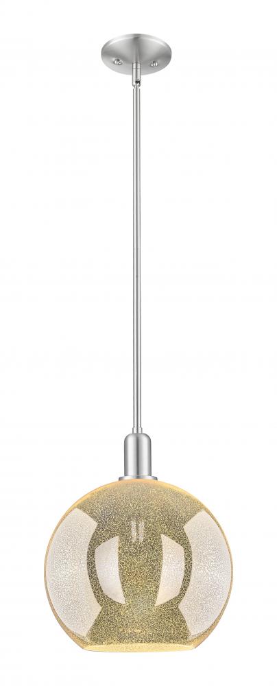 Athens - 1 Light - 12 inch - Brushed Satin Nickel - Stem hung - Mini Pendant