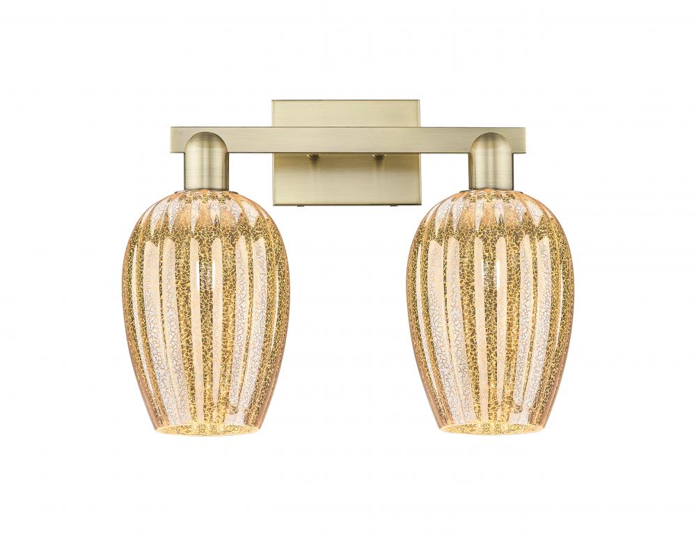 Preston - 2 Light - 16 inch - Black Antique Brass - Bath Vanity Light