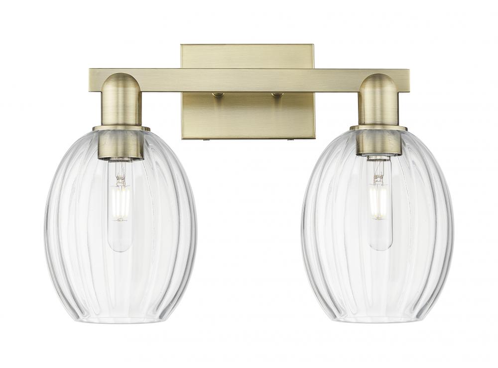 Preston - 2 Light - 16 inch - Antique Brass - Bath Vanity Light