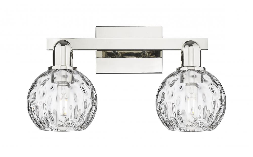 Athens Water Glass - 2 Light - 17 inch - Polished Nickel - Bath Vanity Light