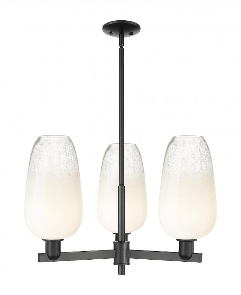 Brookhaven Flute - 3 Light - 18 inch - Matte Black - Flush Mount