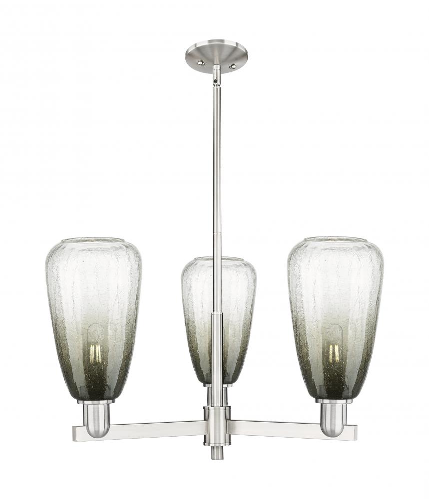 Brookhaven Almond - 3 Light - 18 inch - Satin Nickel - Flush Mount