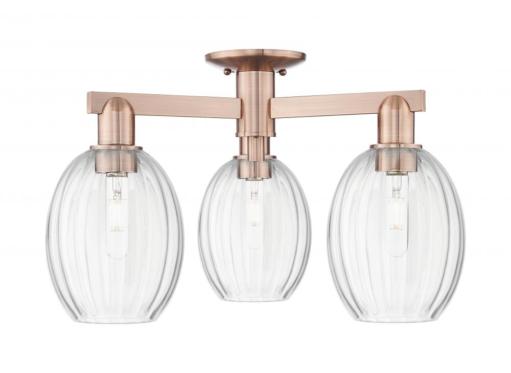 Preston - 3 Light - 6 inch - Antique Copper - Semi-Flush Mount
