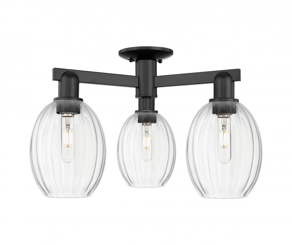 Preston - 3 Light - 6 inch - Matte Black - Semi-Flush Mount