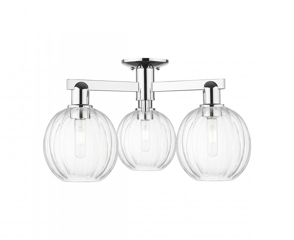 Preston - 3 Light - 6 inch - Polished Chrome - Semi-Flush Mount