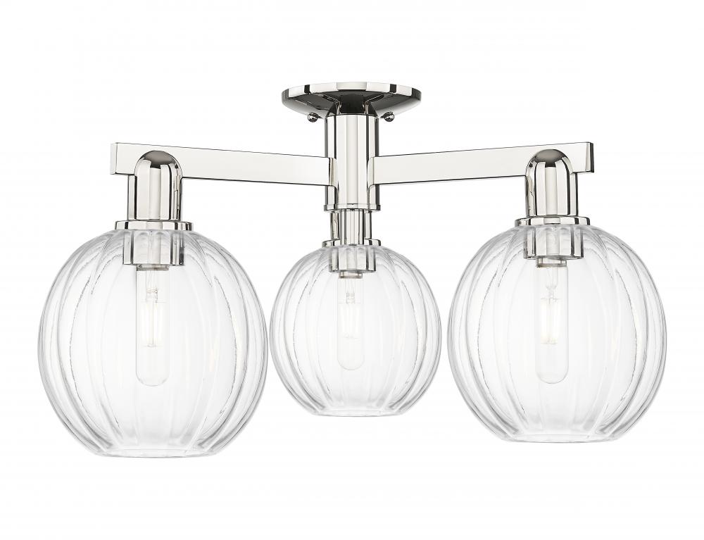 Preston - 3 Light - 6 inch - Polished Nickel - Semi-Flush Mount