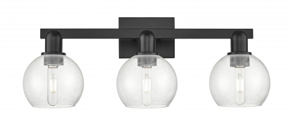 Athens - 3 Light - 25 inch - Matte Black - Bath Vanity Light