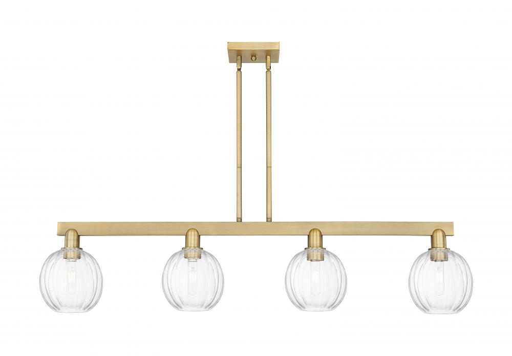Preston - 4 Light - 48 inch - Brushed Brass - Cord hung - Island Light