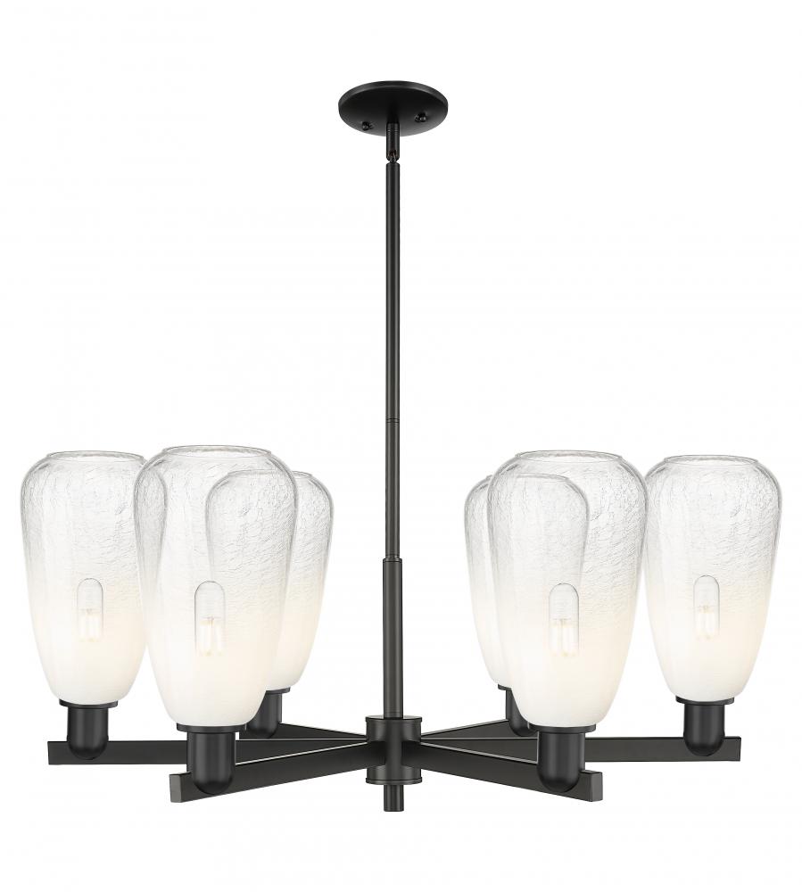 Brookhaven Almond - 6 Light - 24 inch - Matte Black - Chandelier