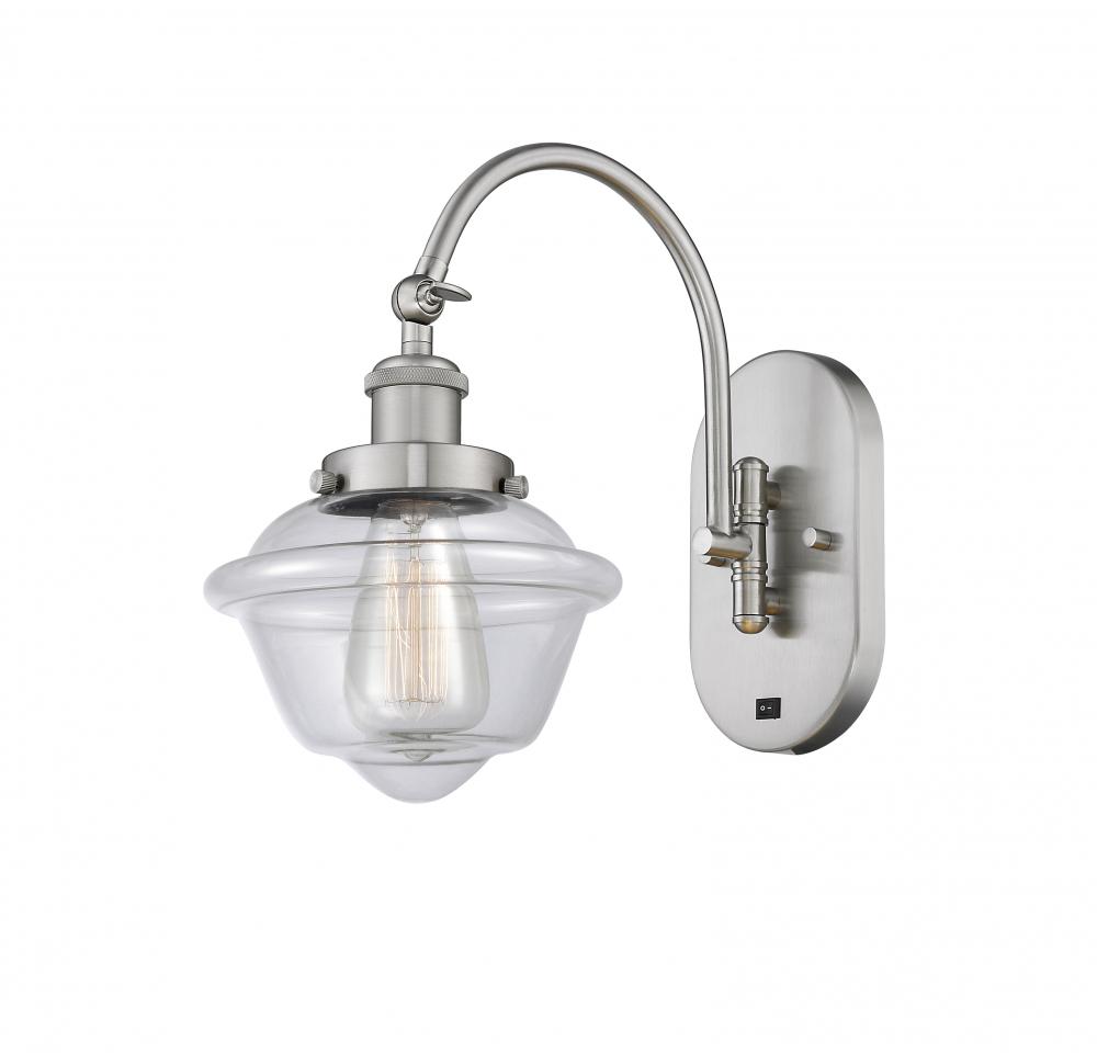 Oxford - 1 Light - 8 inch - Brushed Satin Nickel - Adjustable Swing Arm