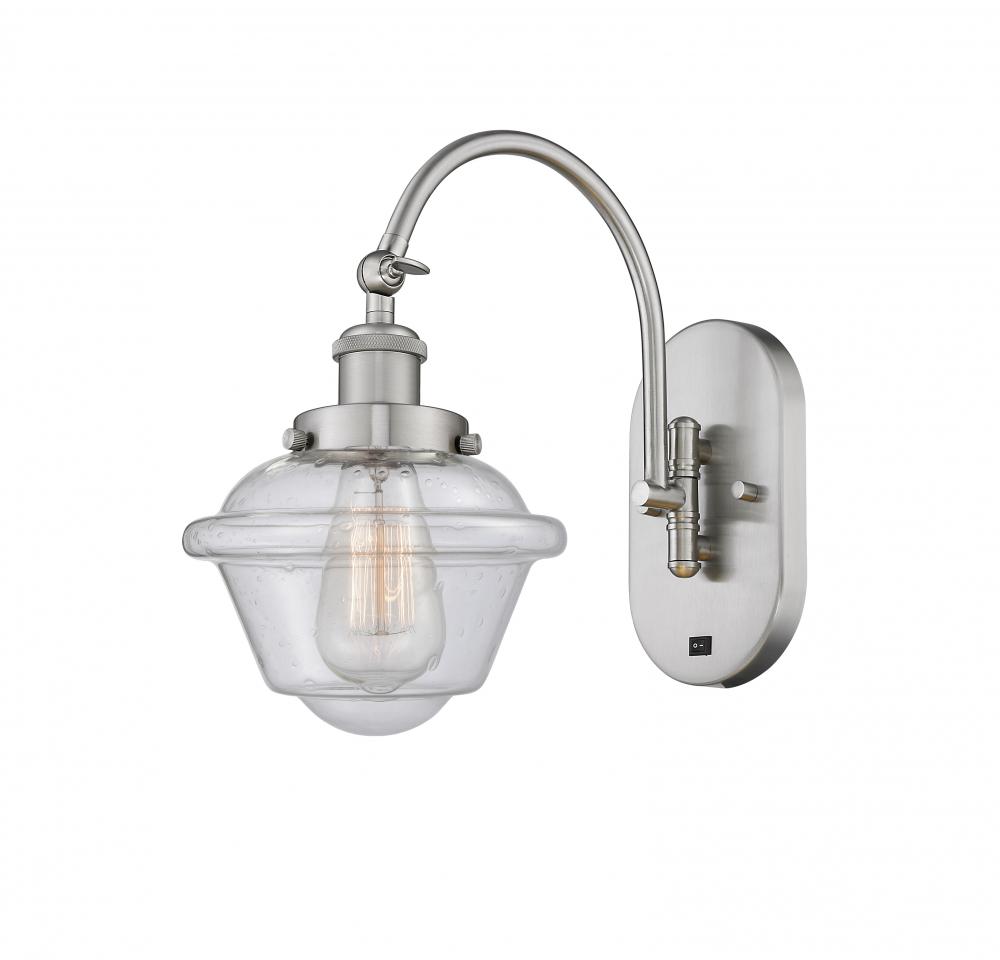 Oxford - 1 Light - 8 inch - Brushed Satin Nickel - Adjustable Swing Arm