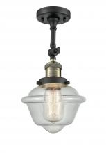 Innovations Lighting 201F-BAB-G534-LED - Oxford - 1 Light - 7 inch - Black Antique Brass - Adjustable Semi-Flush Mount