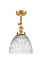 Innovations Lighting 201F-SG-G222 - Seneca Falls - 1 Light - 10 inch - Satin Gold - Adjustable Semi-Flush Mount