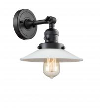 Innovations Lighting 203SW-BK-G1-LED - Halophane - 1 Light - 9 inch - Matte Black - Adjustable Sconce
