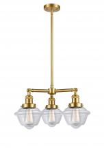 Innovations Lighting 207-SG-G532 - Oxford - 3 Light - 20 inch - Satin Gold - Stem Hung - Chandelier