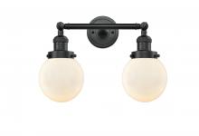 Innovations Lighting 208-BK-G201-6 - Beacon - 2 Light - 17 inch - Matte Black - Adjustable Bath Vanity Light
