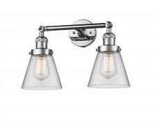 Innovations Lighting 208-PC-G62 - Cone - 2 Light - 16 inch - Polished Chrome - Adjustable Bath Vanity Light