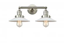 Innovations Lighting 208-SN-G1-LED - Halophane - 2 Light - 18 inch - Brushed Satin Nickel - Adjustable Bath Vanity Light
