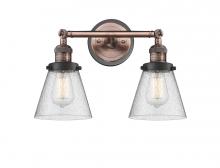 Innovations Lighting 208BP-ACBK-G64 - Cone - 2 Light - 16 inch - Antique Copper - Adjustable Bath Vanity Light
