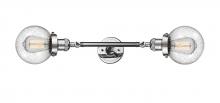 Innovations Lighting 208L-PC-G204-6 - Beacon - 2 Light - 6 inch - Polished Chrome - Adjustable Bath Vanity Light