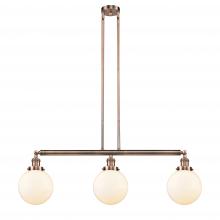 Innovations Lighting 213-AC-G201-8 - Beacon - 3 Light - 41 inch - Antique Copper - Stem Hung - Adjustable Island Light