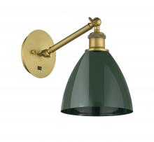 Innovations Lighting 317-1W-BB-MBD-75-GR - Plymouth - 1 Light - 8 inch - Brushed Brass - Adjustable Sconce