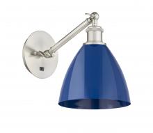 Innovations Lighting 317-1W-SN-MBD-75-BL - Plymouth - 1 Light - 8 inch - Brushed Satin Nickel - Adjustable Sconce