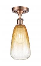 Innovations Lighting 516-1C-AC-G480-6AM - Brookhaven Almond - 1 Light - 6 inch - Antique Copper - Semi-Flush Mount