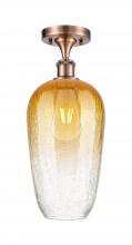 Innovations Lighting 516-1C-AC-G484-7AM - Brookhaven Flute - 1 Light - 7 inch - Antique Copper - Semi-Flush Mount
